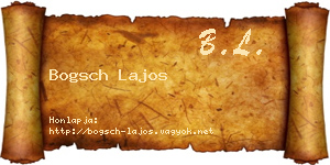 Bogsch Lajos névjegykártya